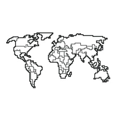 Metal Wall Art-no:41 World Map – Texture Black