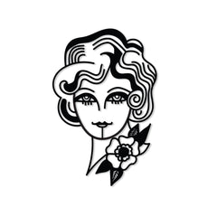 Metal Wall Art-no:43 Woman In Flowers – Texture Black