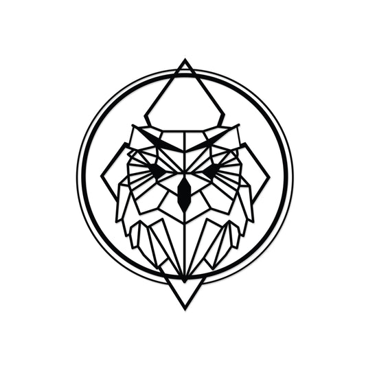 Owly metal wall art, 47x55cm, shown on a plain white background