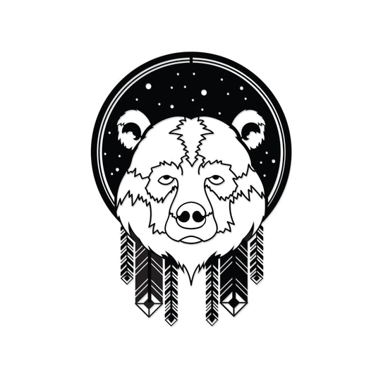 Bear metal wall art, 44x60cm, shown on a plain white background
