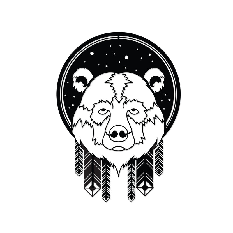 Bear metal wall art, 44x60cm, shown on a plain white background