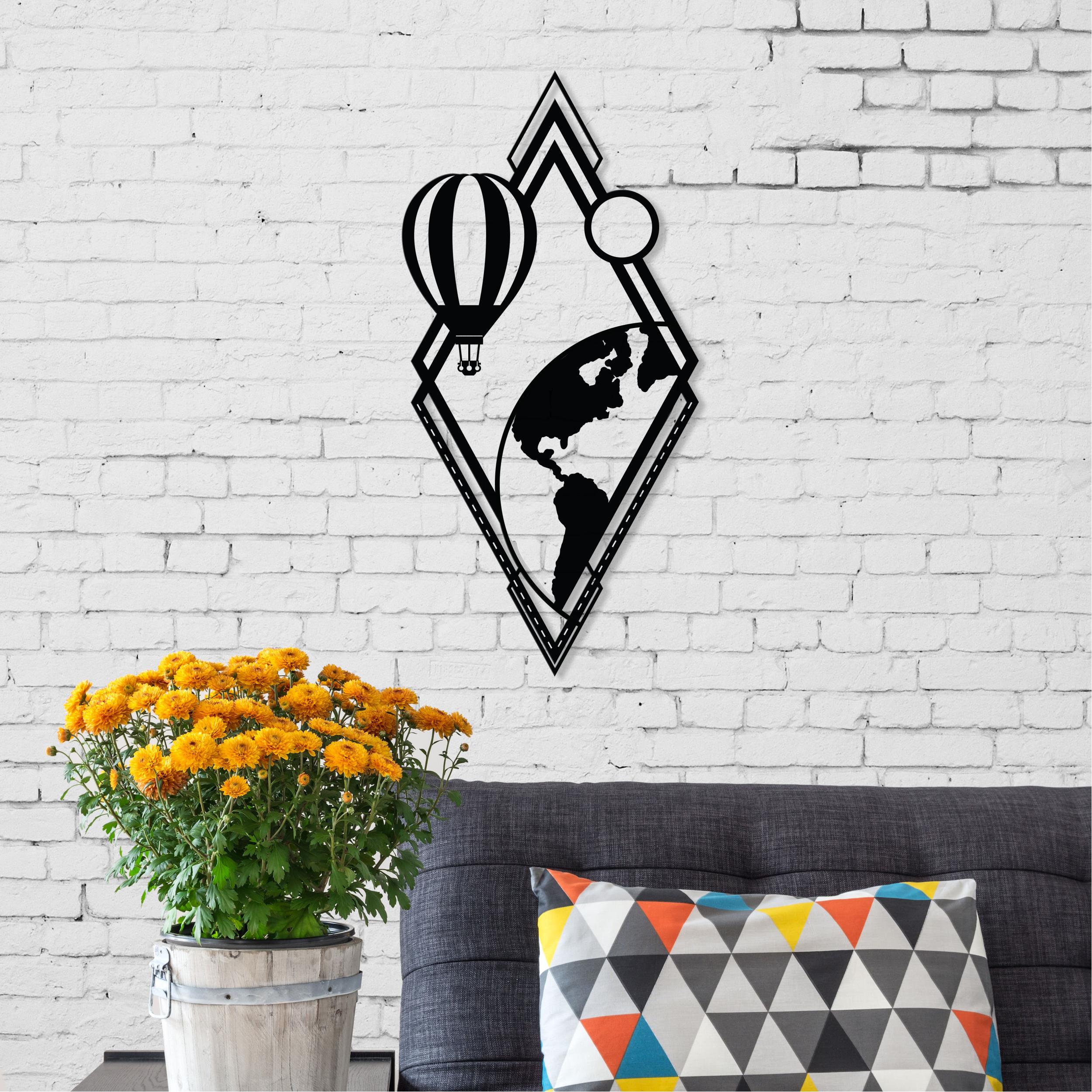 From Earth metal wall art, 30x60cm, hung above a console table in a living room