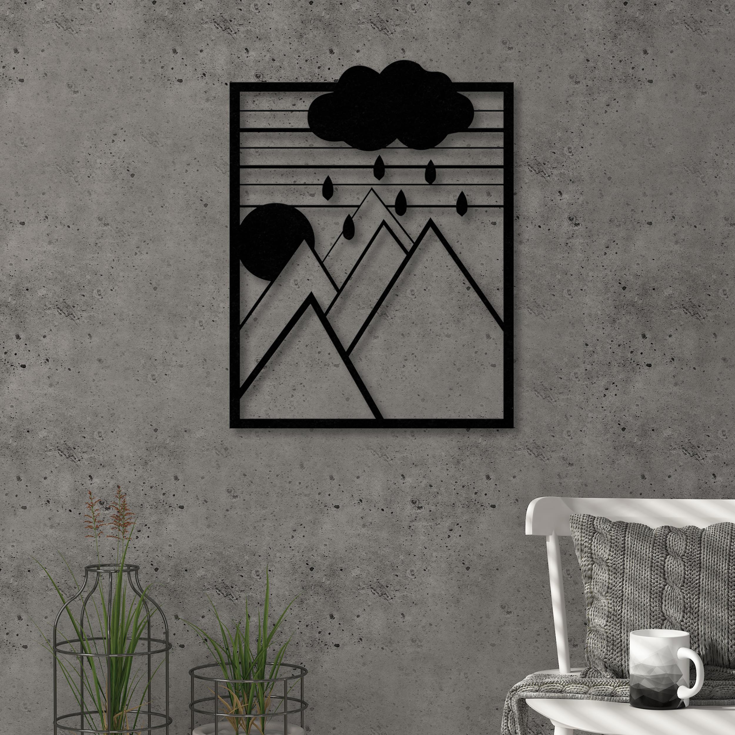 Dreamer metal wall art in Texture Black, 38x49cm, hero product shot