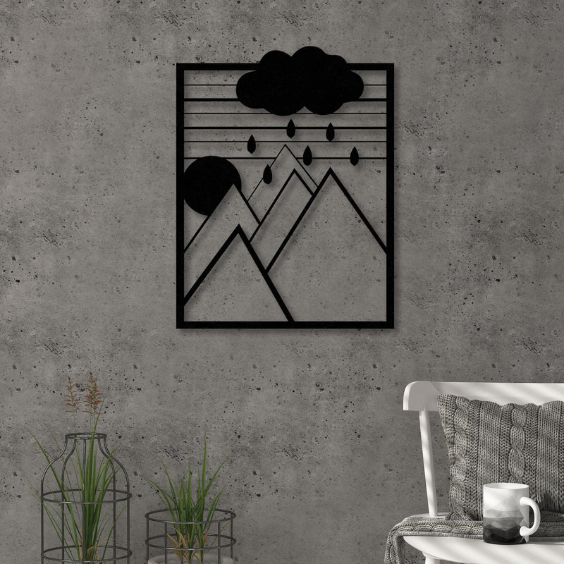 Dreamer metal wall art in Texture Black, 38x49cm, displayed on a bedroom wall