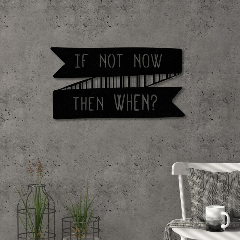 Now! metal wall art in Texture Black, 55x30cm, hero product shot