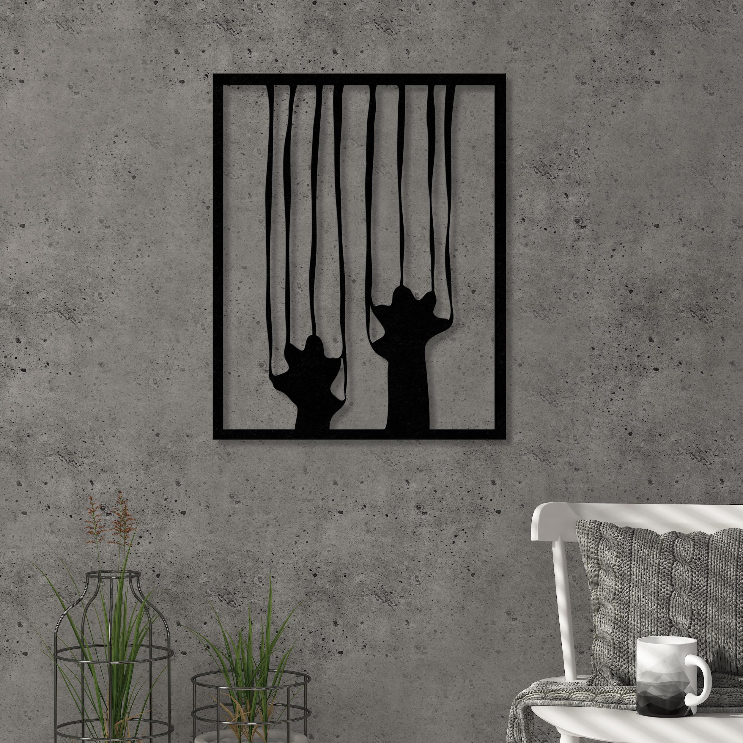 Scratch metal wall art in Texture Black, 39x49cm, hero product shot
