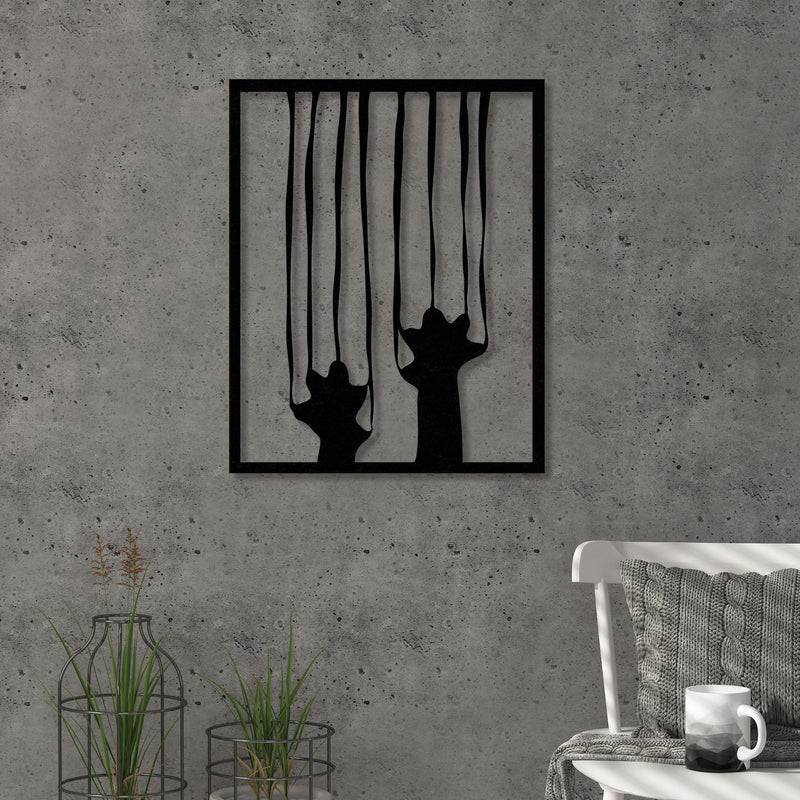 Scratch metal wall art in Texture Black, 39x49cm, hero product shot