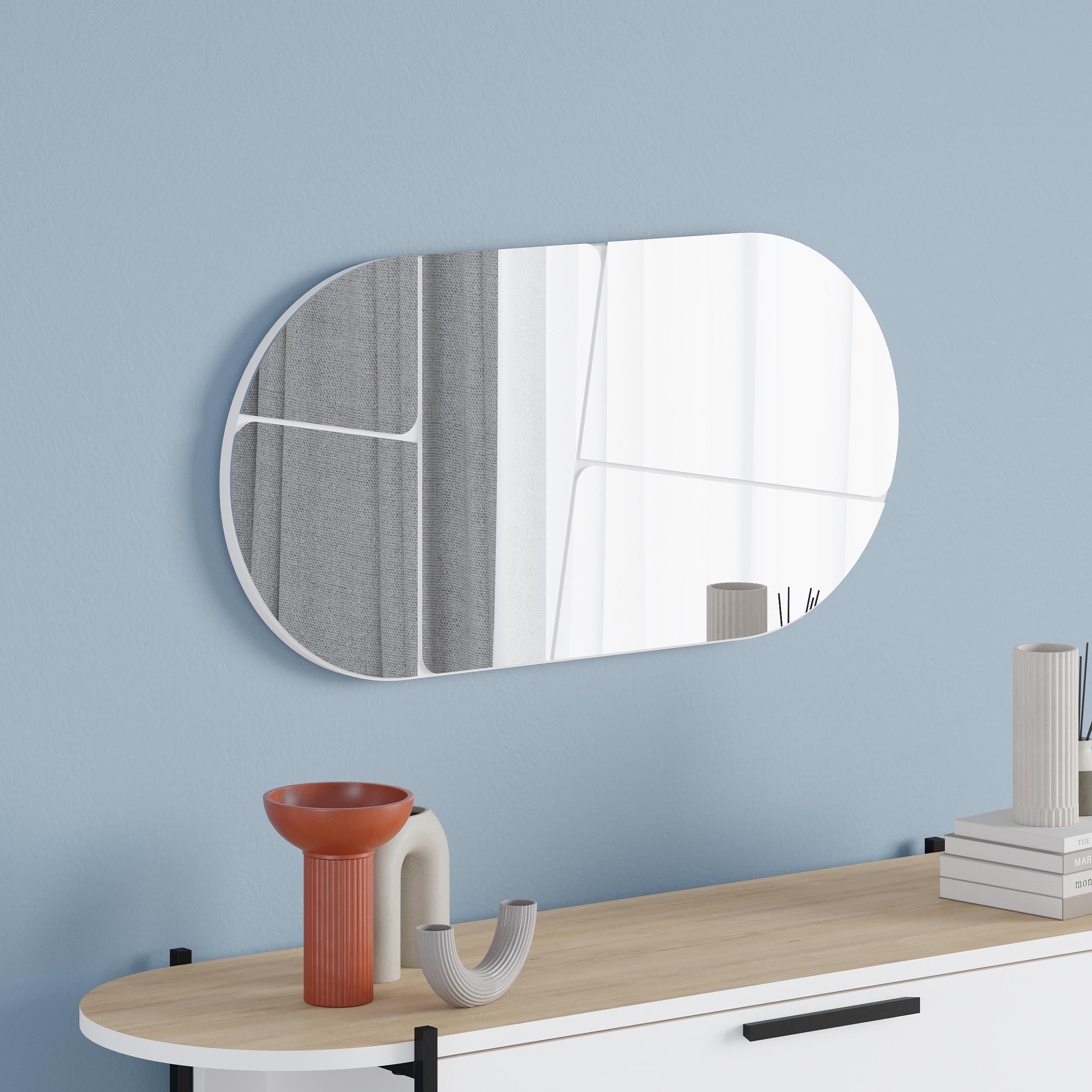 Otis White Rounded Wall Mirror