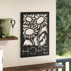 Metal Wall Art - Hope – Texture Black