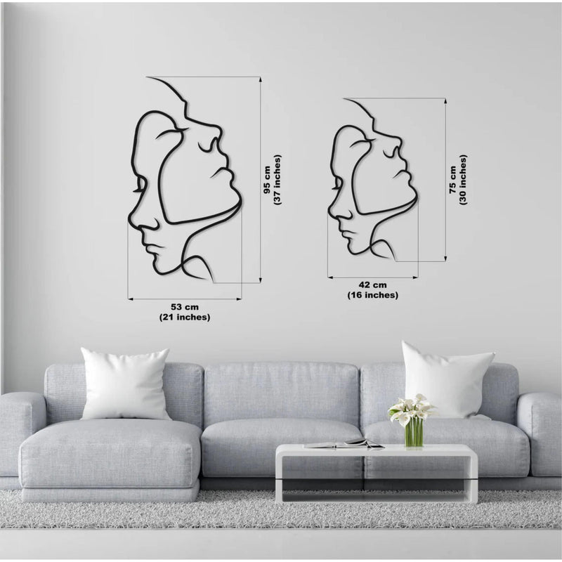 Two Face Metal Wall Art size diagram showing 75x42cm dimensions