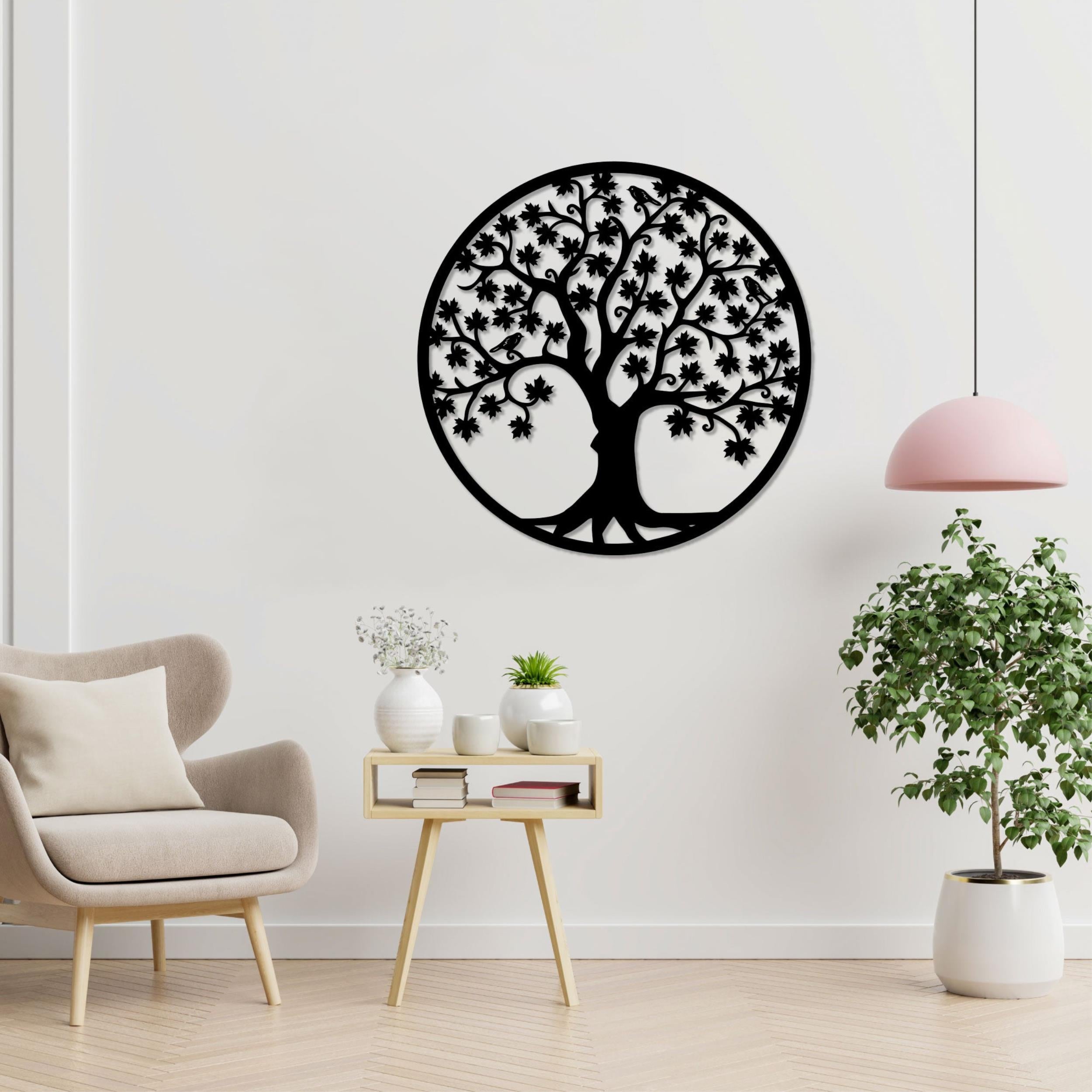 Metal Wall Art - Black - Tree Of Life 75x75 Cm – Texture Black