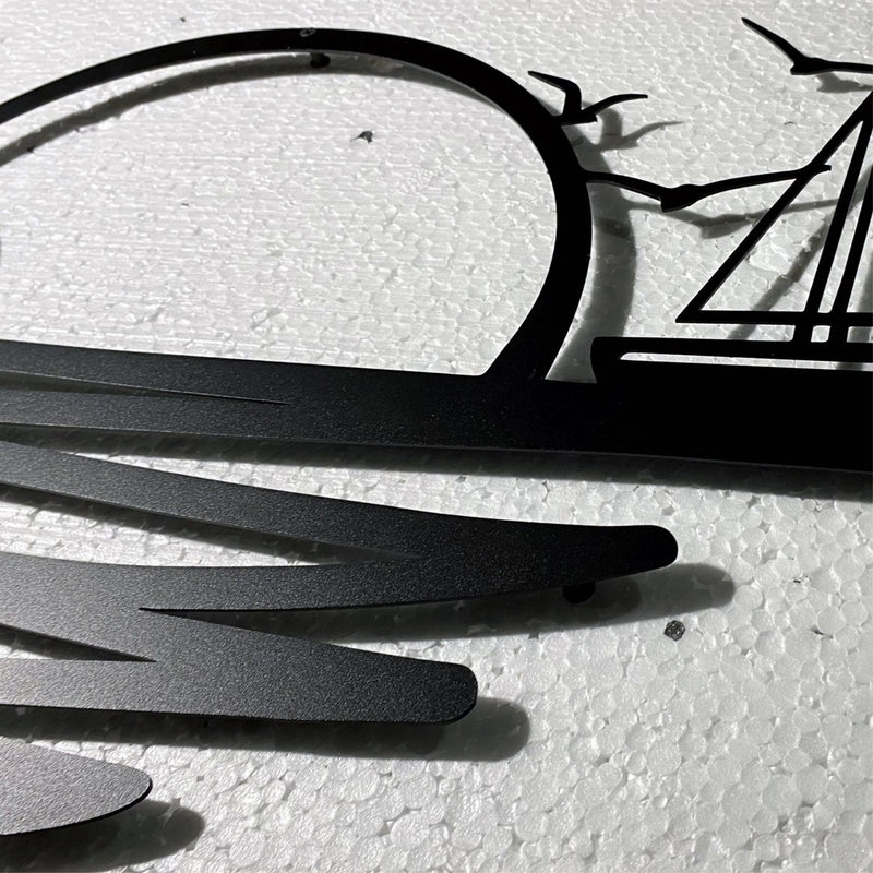 Rising Sun Metal Wall Art (90x44cm) displayed on a wall – view 3
