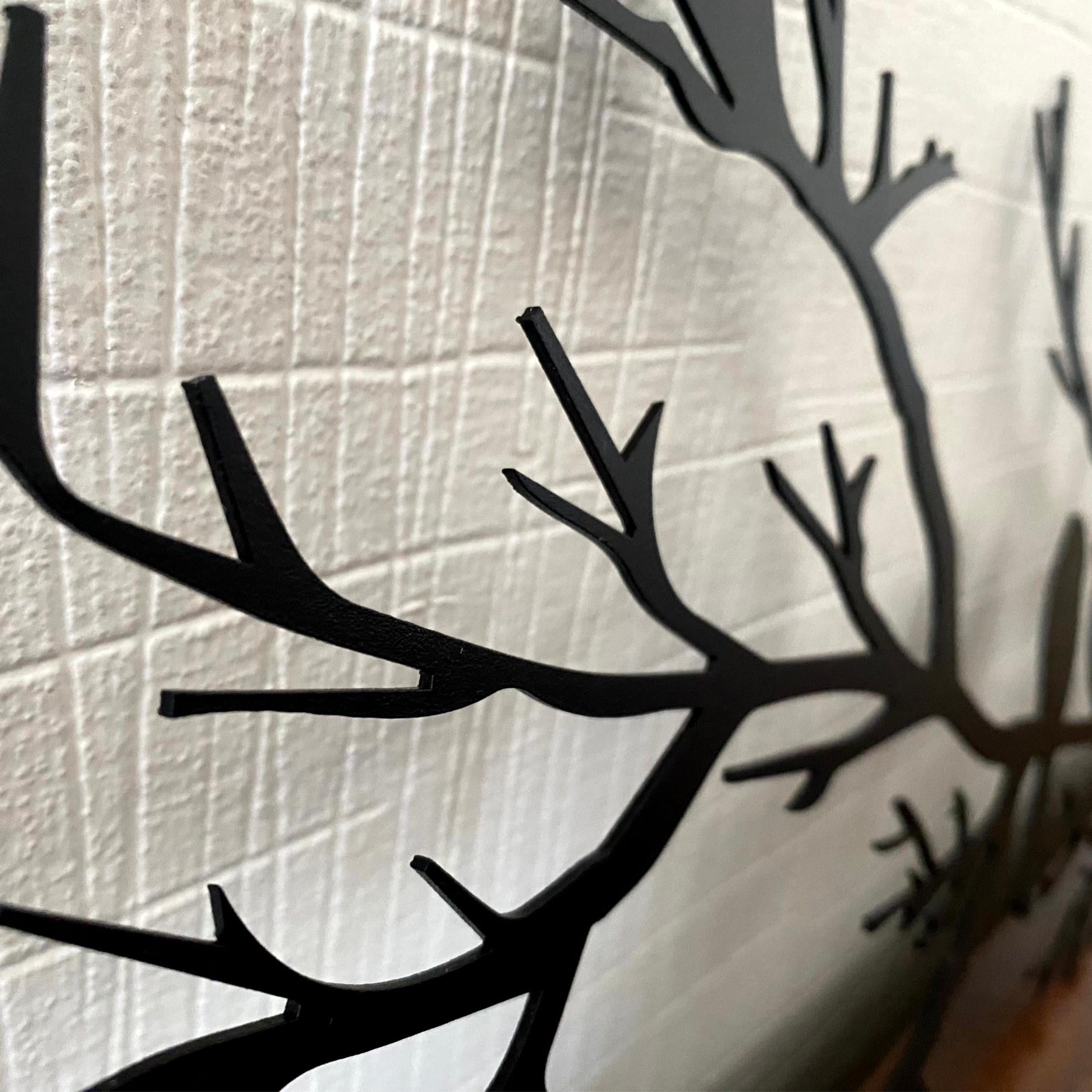 Close-up detail of the Birds on the Branch Metal Wall Art birds on a branch