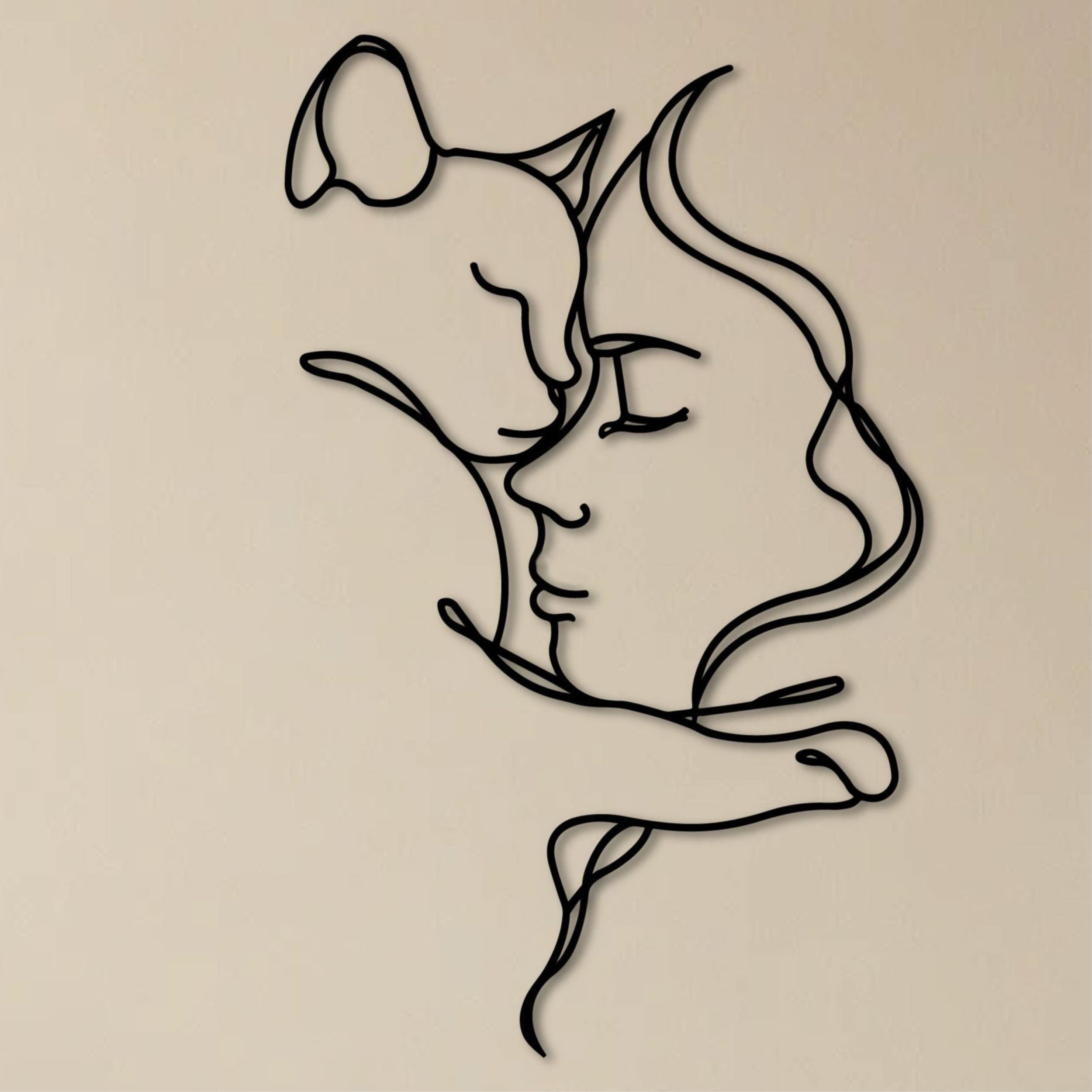 Cat Lover Metal Wall Art (70cm) displayed on a wall – view 3