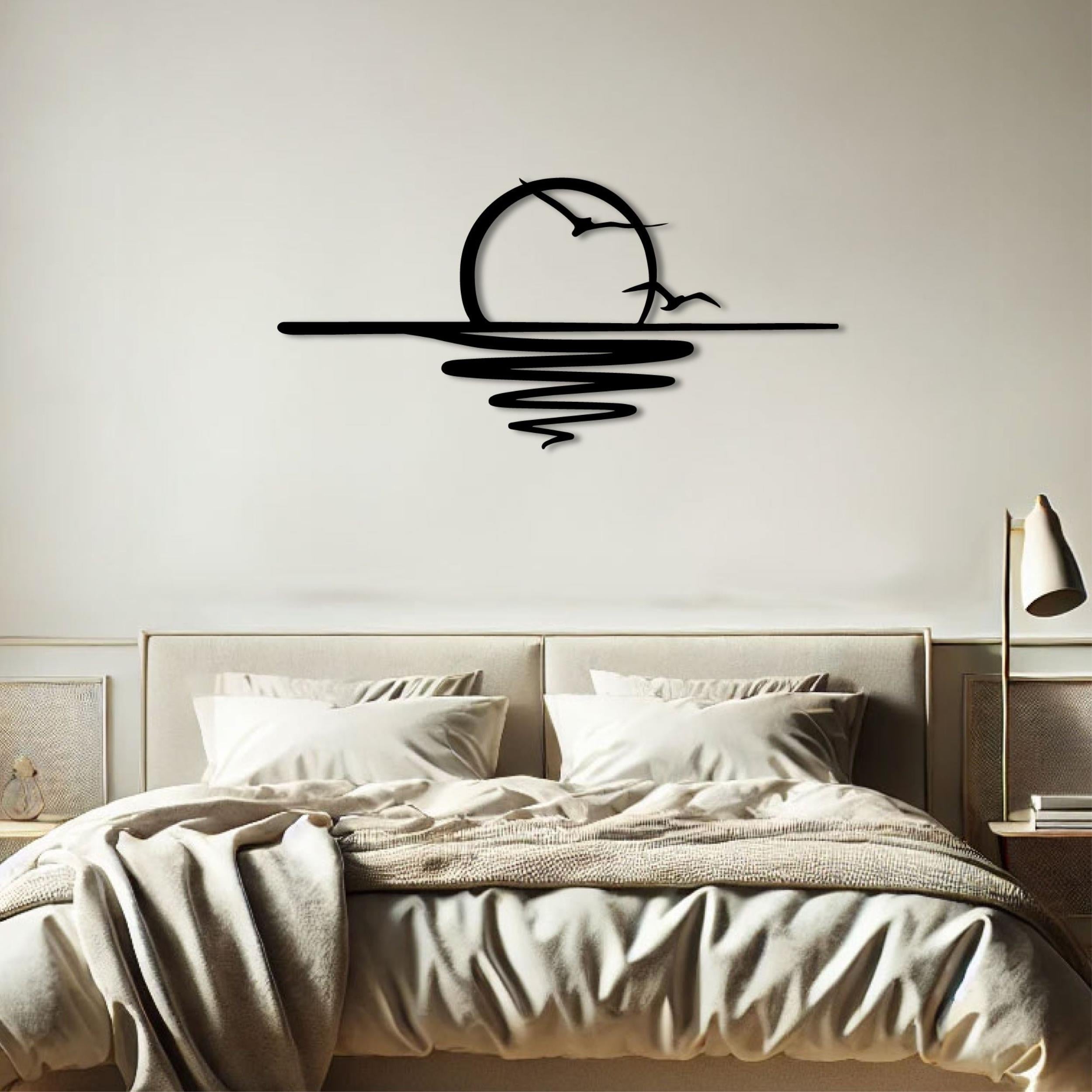The Sun Metal Wall Art (120x55cm) displayed on a wall