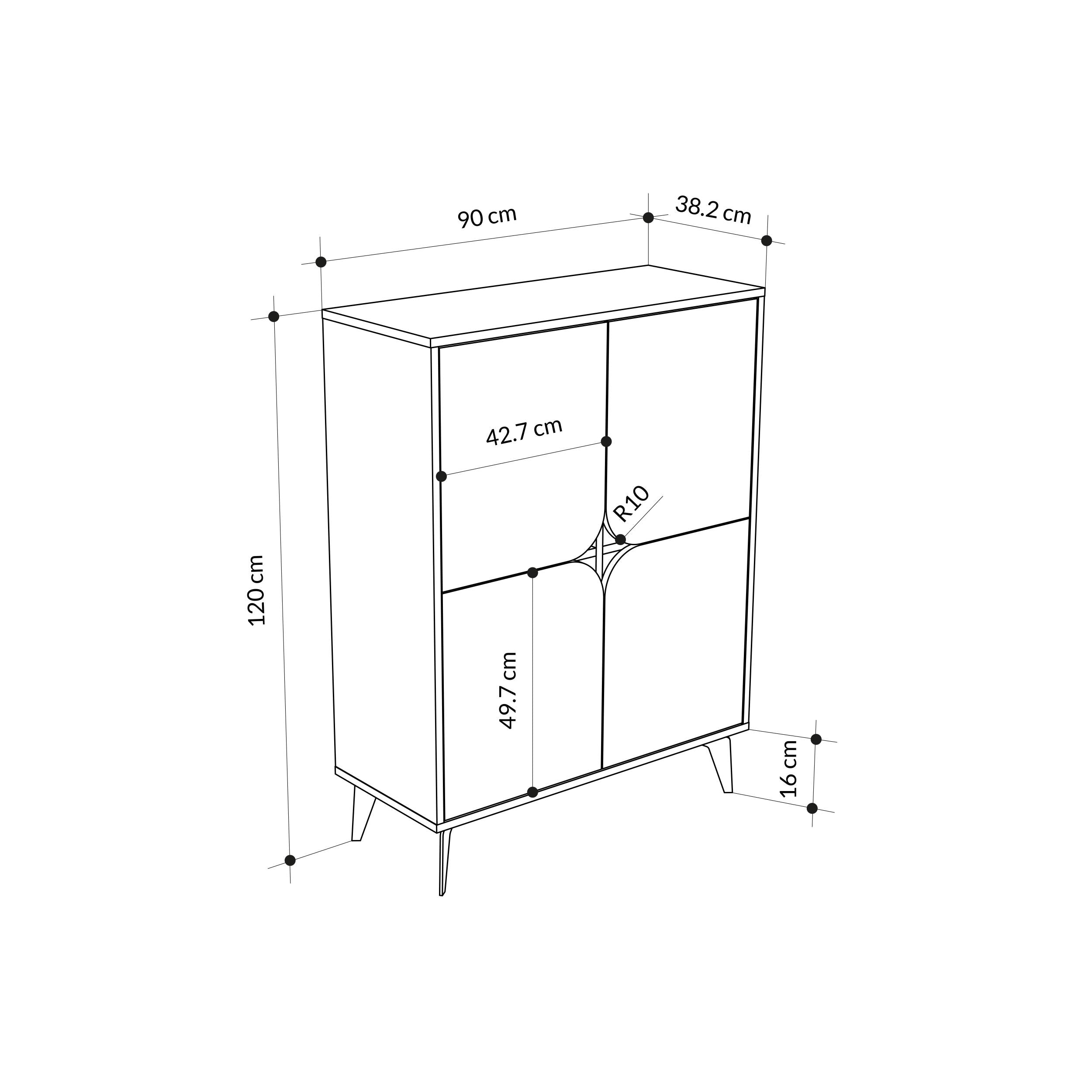 Spark Multipurpose Hallway Cabinet dimensions