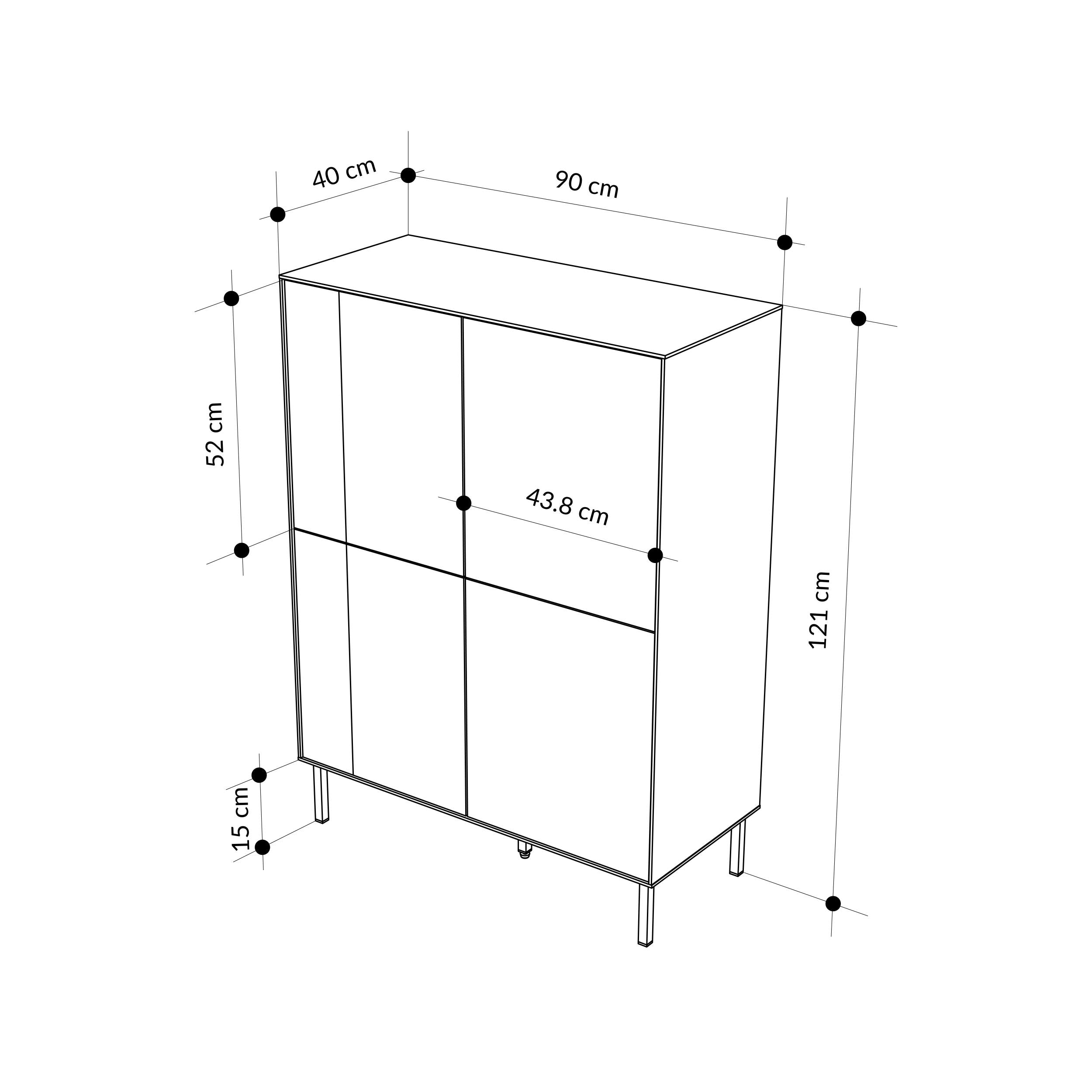 Vena Multipurpose Cabinet-Sideboard dimensions