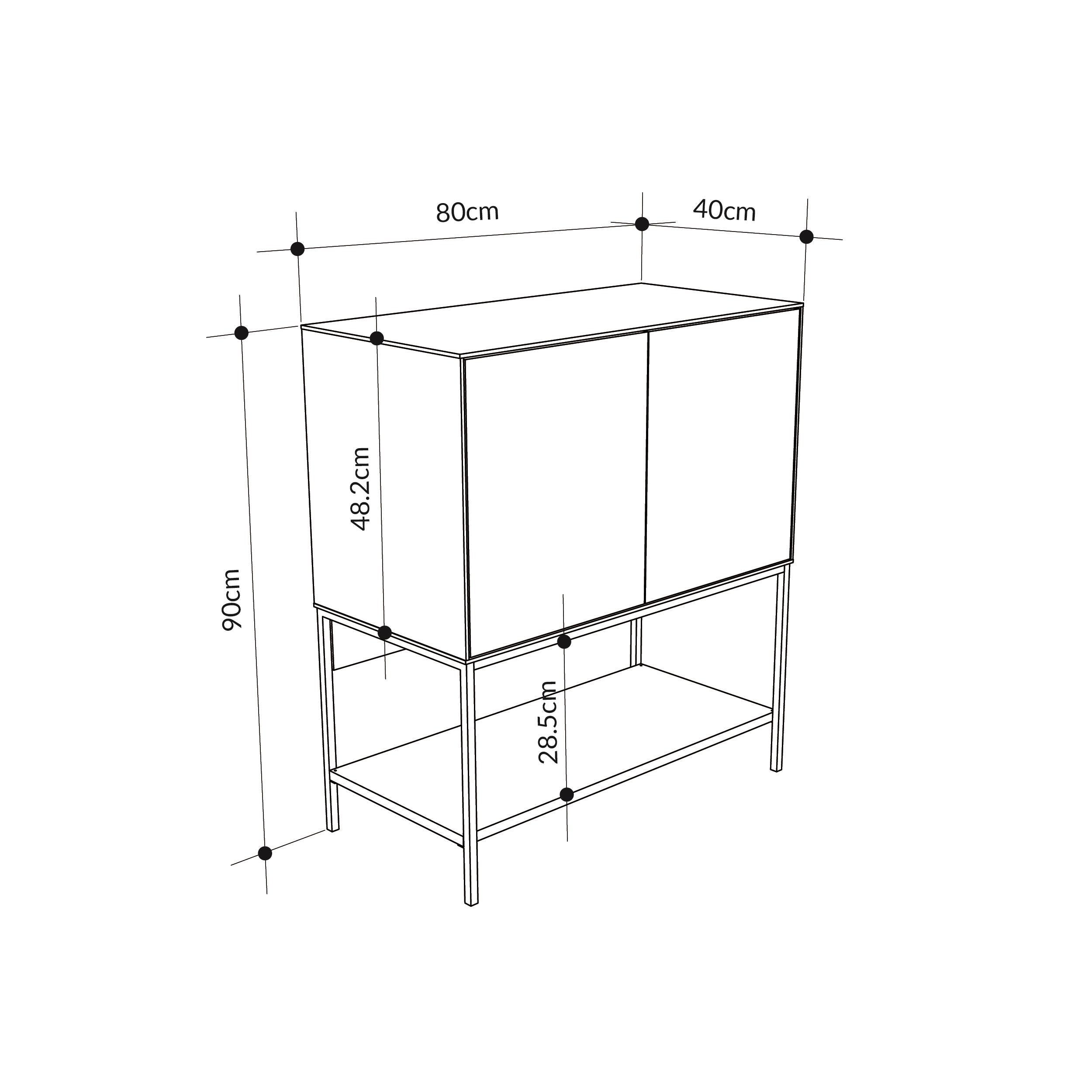 Amira Console Table – 80cm – Modern Sideboard & Storage Unit - Additional Image 7