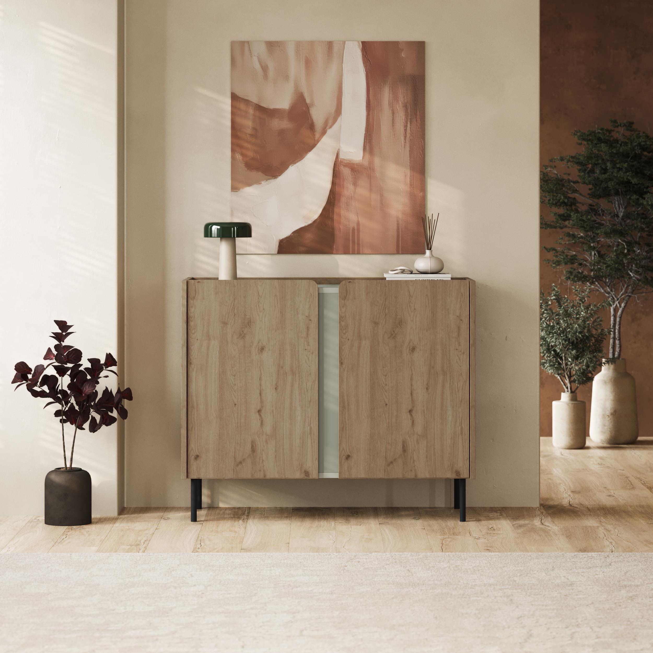 Norm Sideboard 2 Doors - Sideboard with Oak-Effect Accent Strip