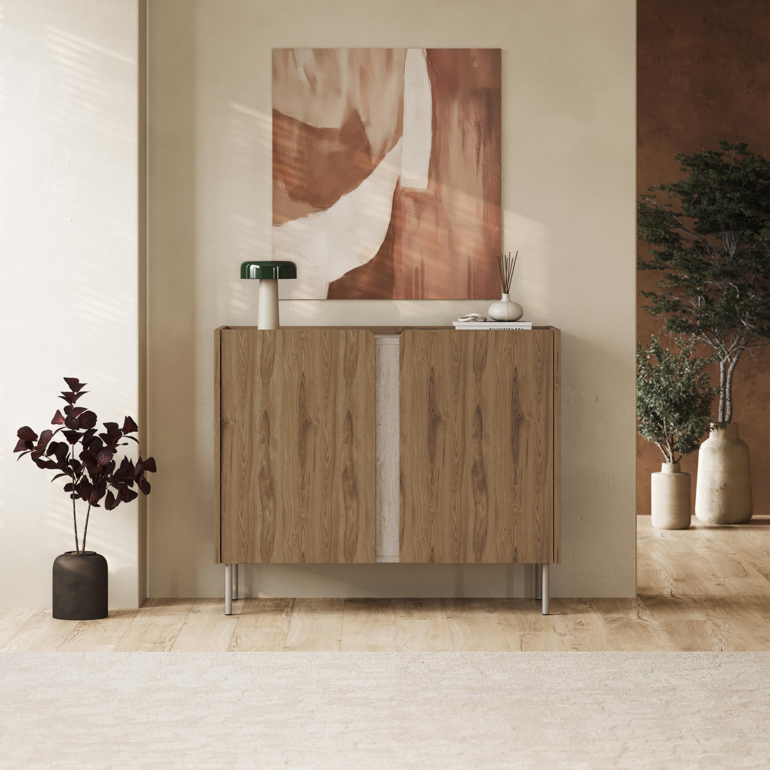 Norm Sideboard 2 Doors - Sideboard with Oak-Effect Accent Strip