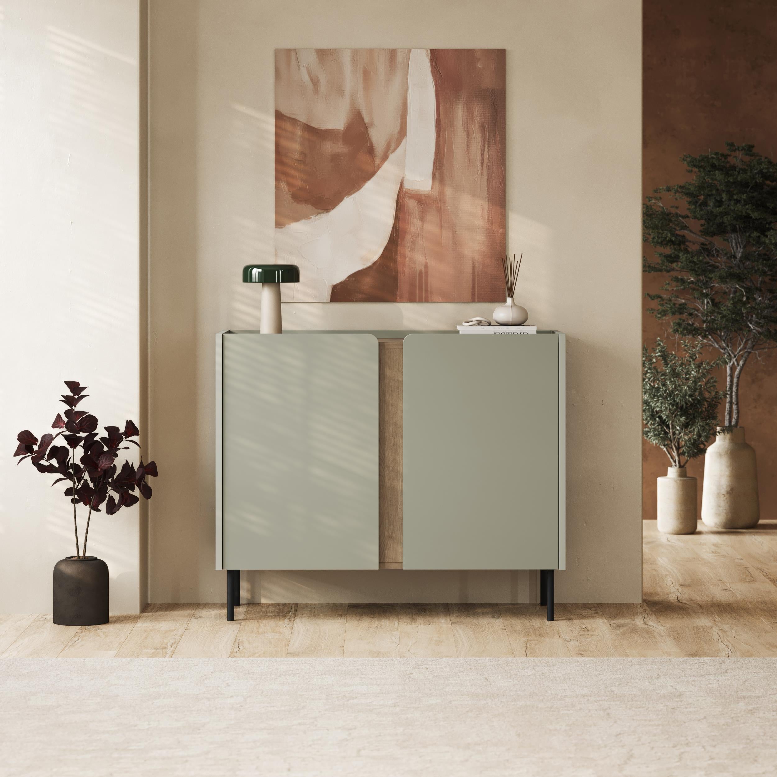Norm Sideboard 2 Doors - Sideboard with Oak-Effect Accent Strip