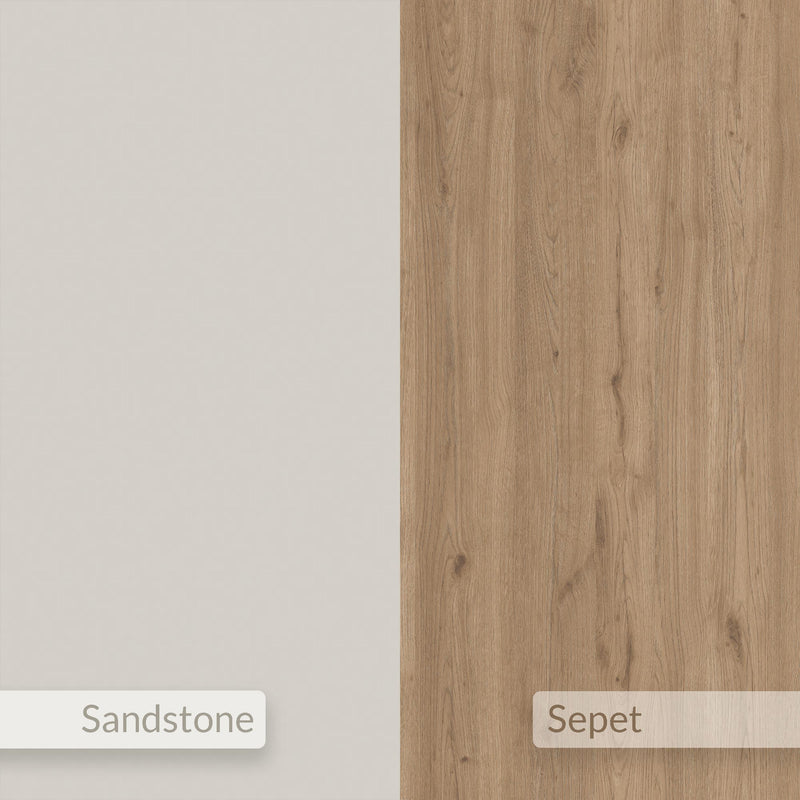 Vesco Modern Sideboard Natural Oak Sandstone 150cm - Additional Image 2