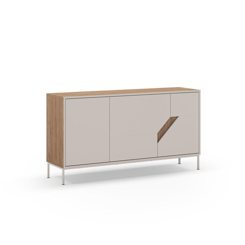Vesco Modern Sideboard Natural Oak Sandstone 150cm - Additional Image 1
