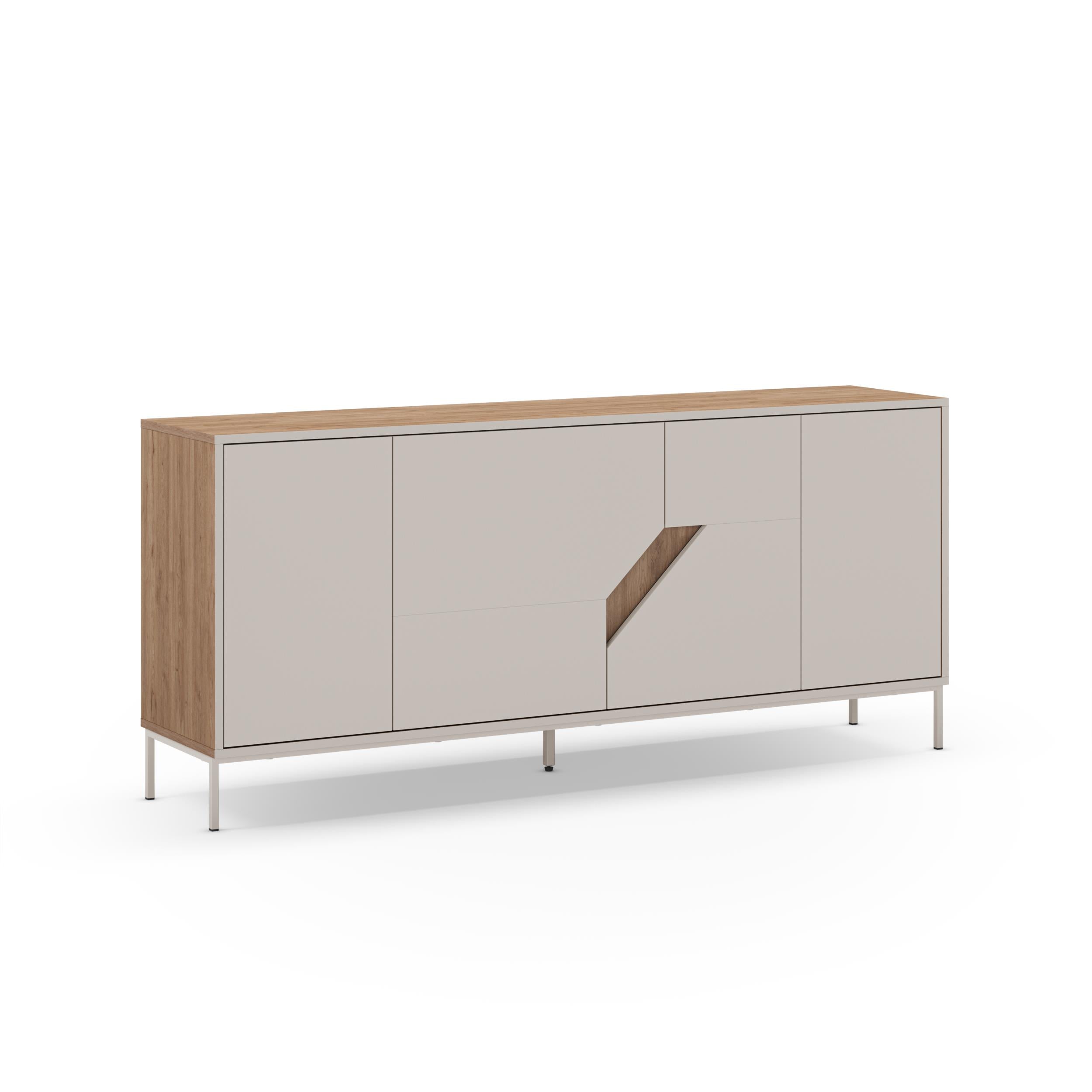 Vesco Modern Sideboard Natural Oak Sandstone 180cm - Additional Image 1