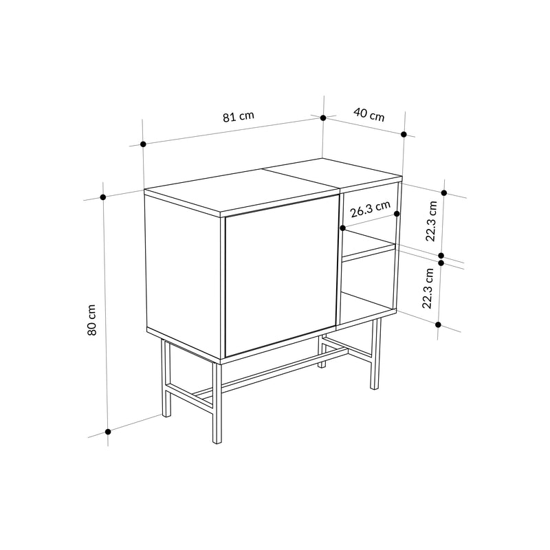 Mona Mini Console Table with Storage & Shelves - Additional Image 9