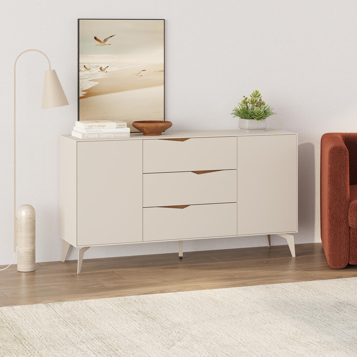 Jaden Console Sideboard - styled in a living room setting