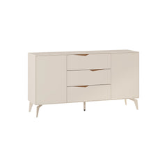 Jaden Console Sideboard 3 Drawers 2 Doors Sandstone 150 x 40 x 81.2 cm – Sandstone,Deep Oud