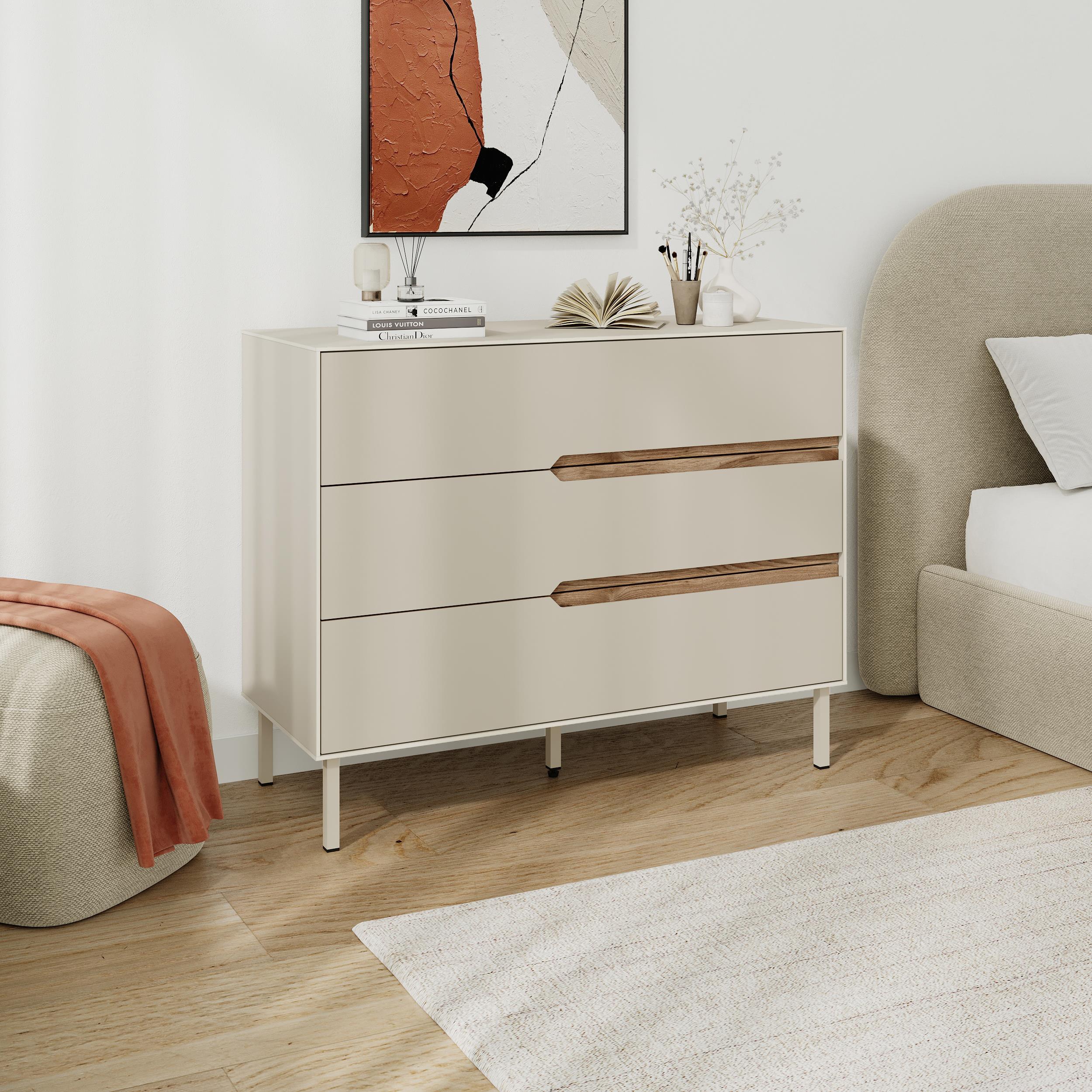Arch Modern Chest of Drawers - styled in a bedroom setting