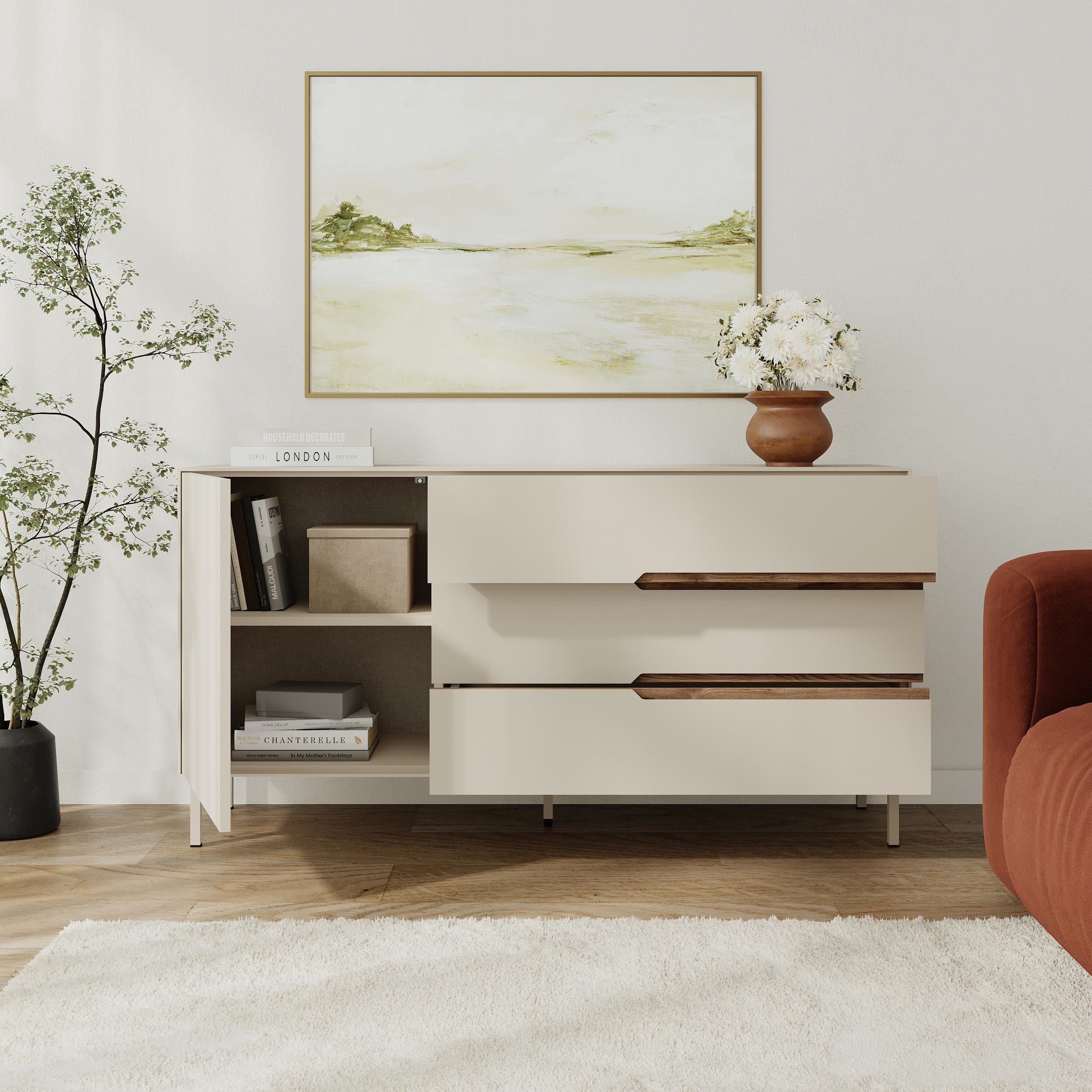 Arch Modern Sideboard - open drawer detail