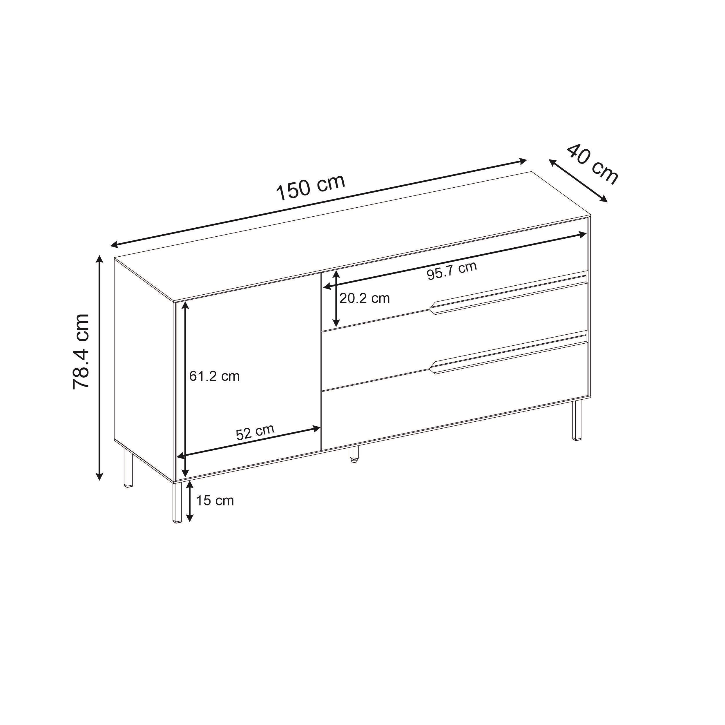Arch Modern Sideboard - dimensions
