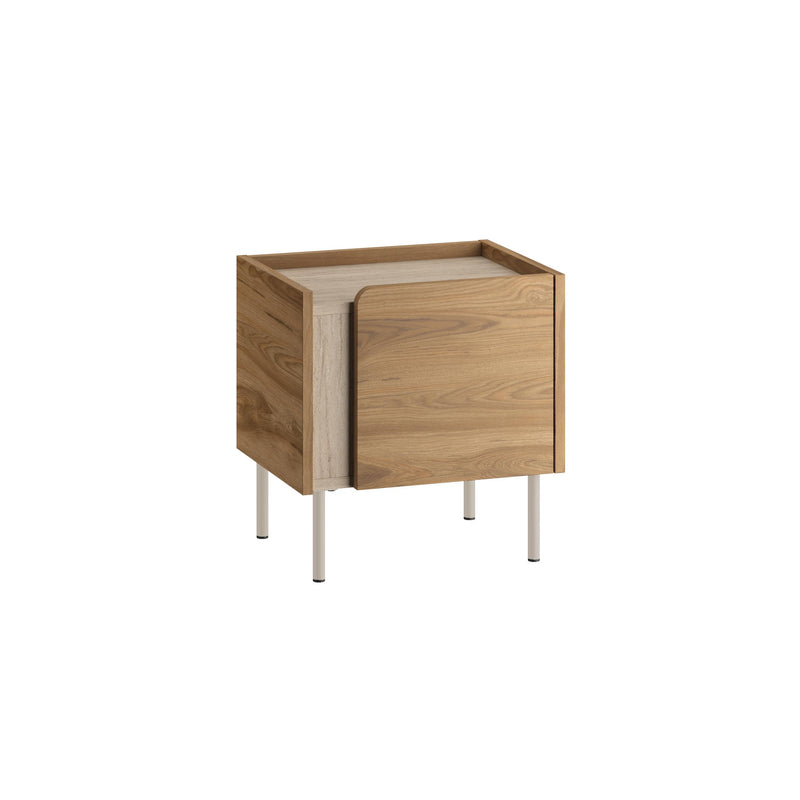 Norm Modern Bedside Table with Soft-Close Door Storage and Metal Legs - Additional Image 2