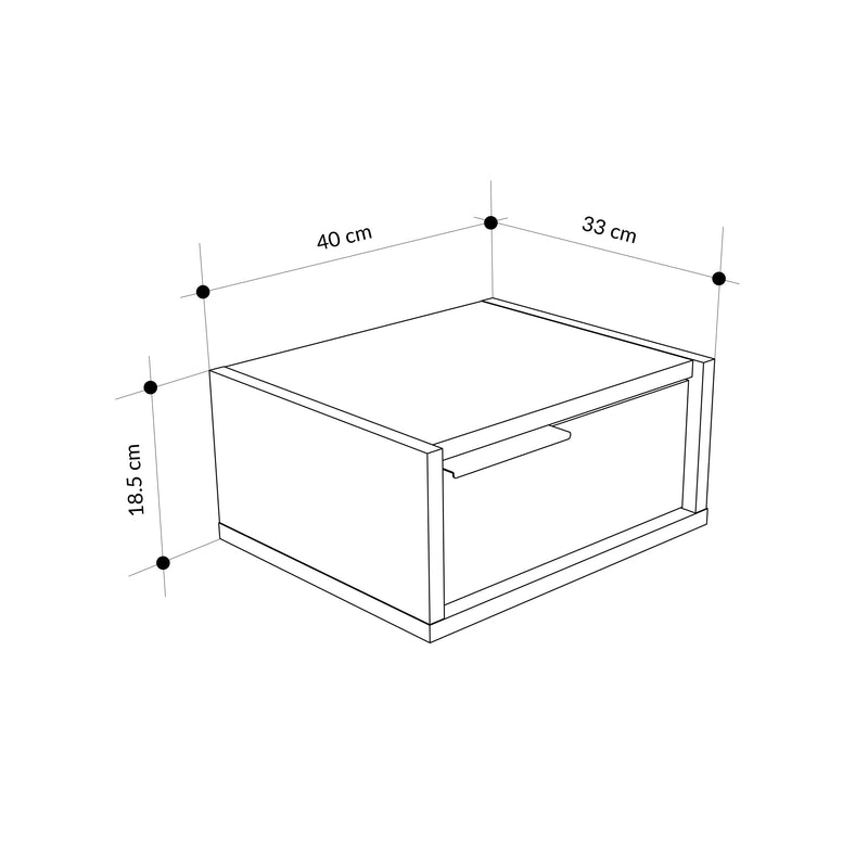 Eco Wall-Mounted Nightstand – Floating Bedside Table with Drawer - Additional Image 7
