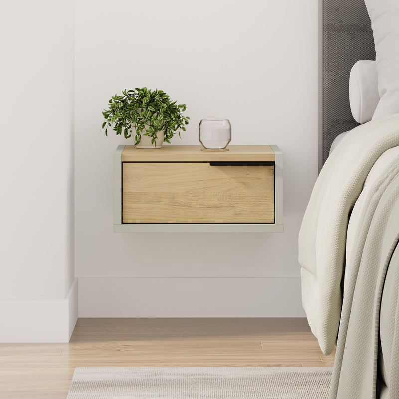 Eco Wall-Mounted Nightstand – Floating Bedside Table with Drawer