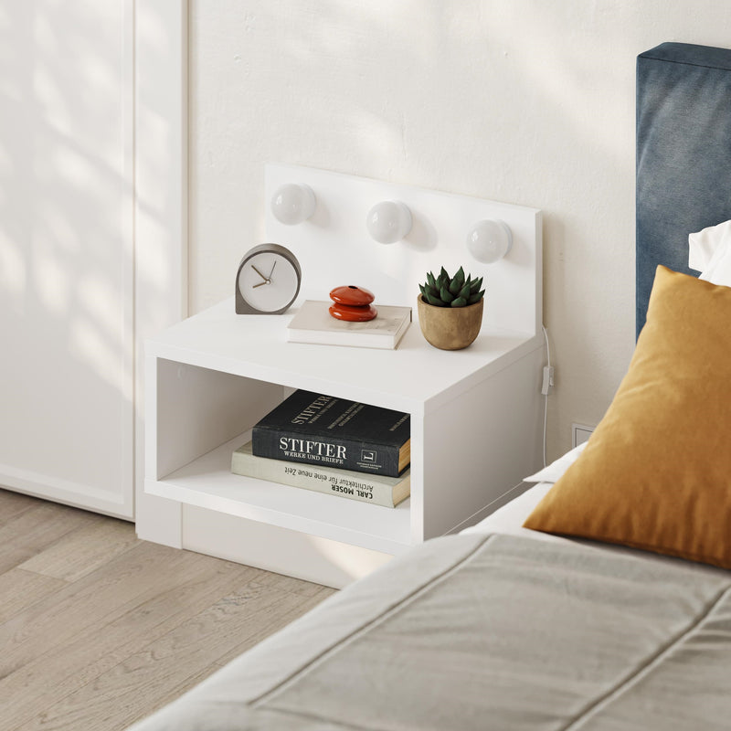 Treo Wall Mounted Nightstand with LED Lights