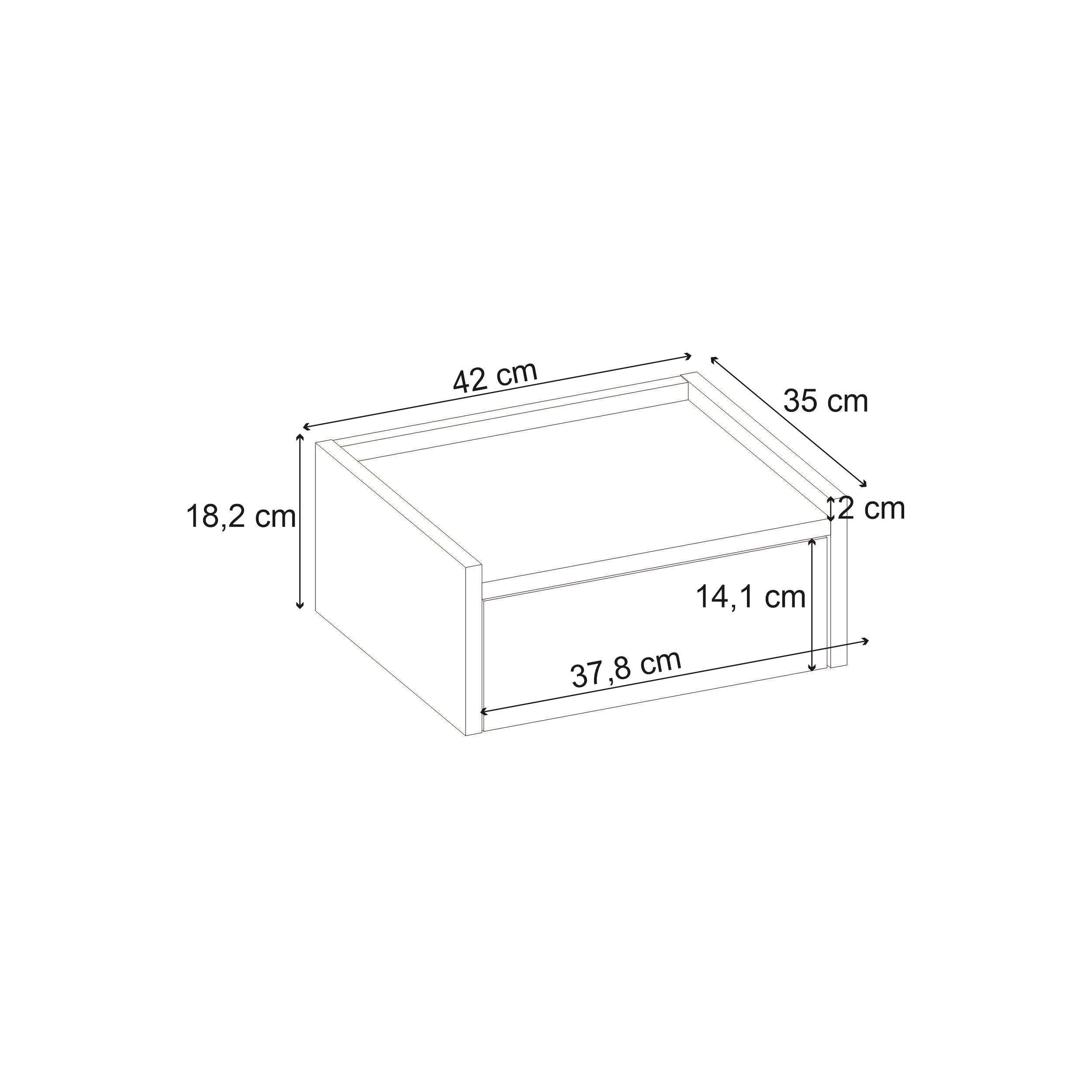 Brisa Floating Bedside Table - dimensions