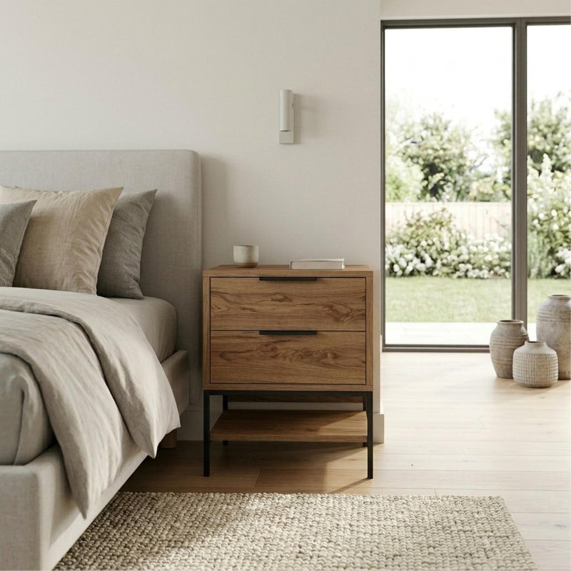 Mars Bedside Table Whiskey Oak W45cm - Additional Image 6