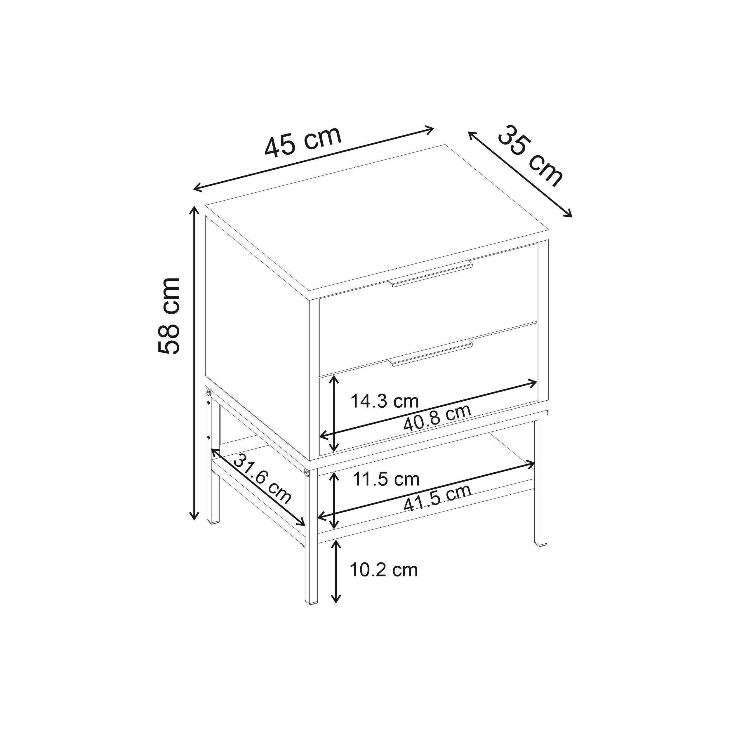 Mars Bedside Table Whiskey Oak W45cm - Additional Image 3