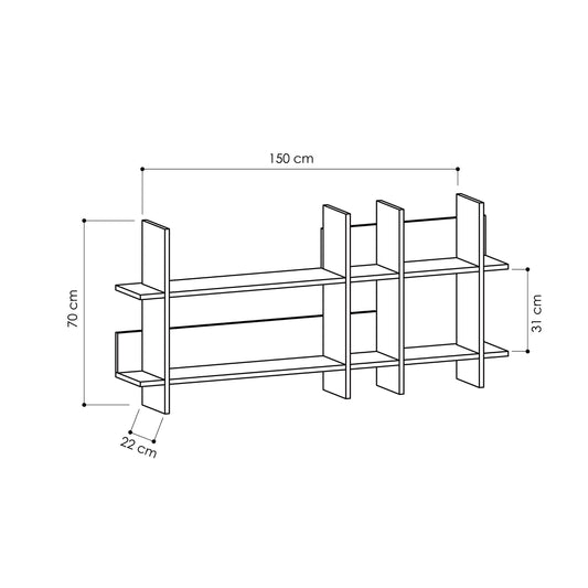 Beads Modern Wall Mounted Bookcase - Additional Image 9