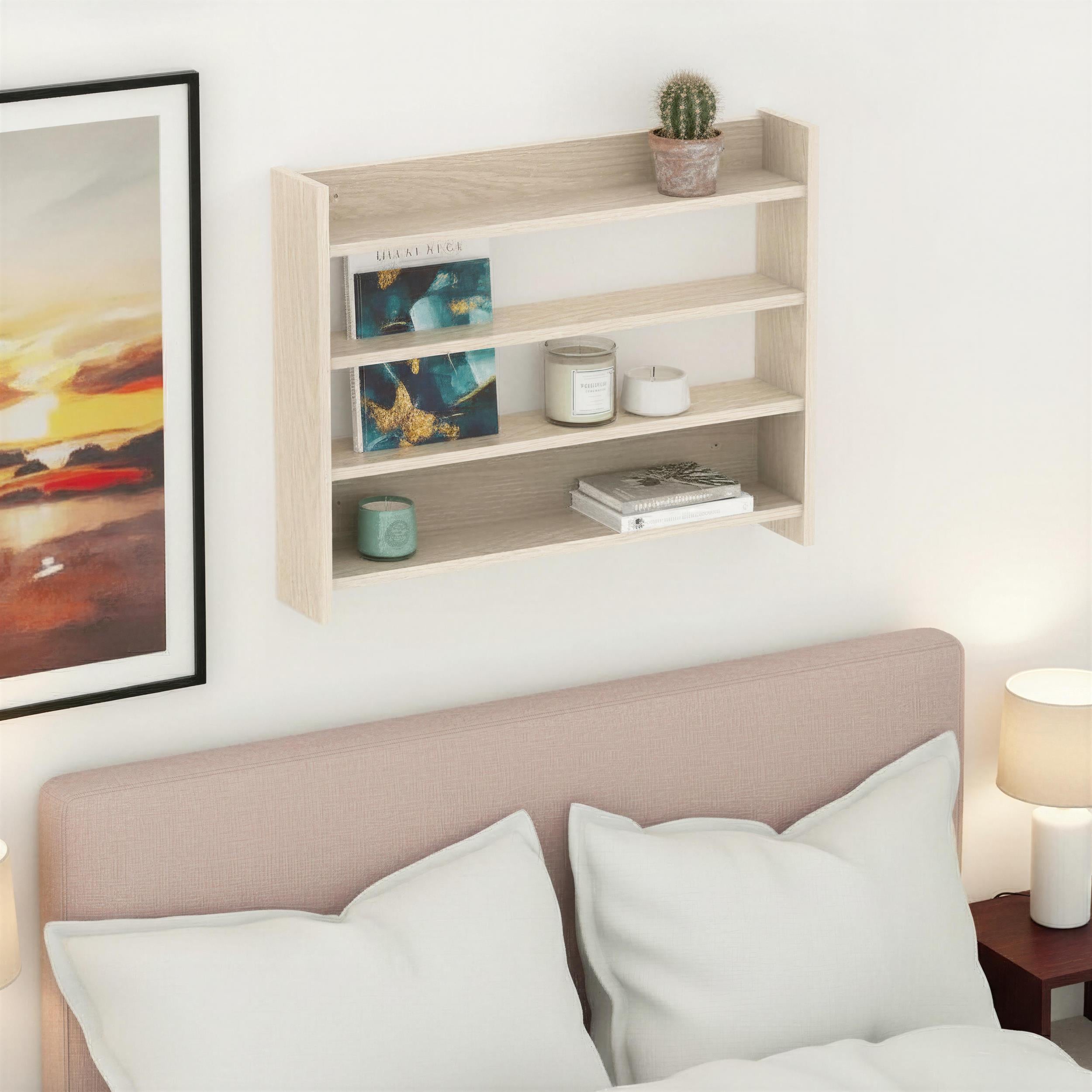 Lane 4-Tier Wall Shelf - styled in a living room setting