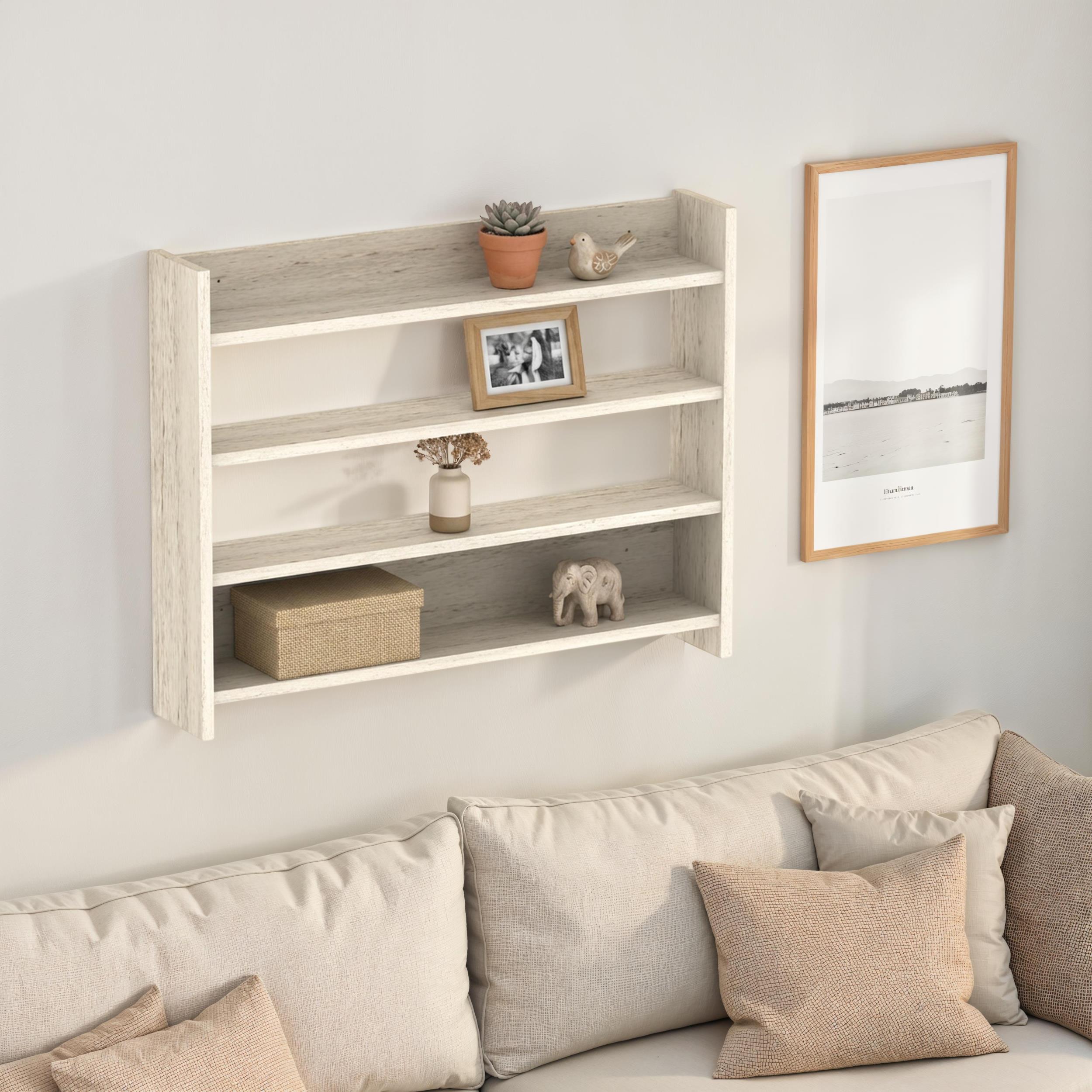 Lane 4-Tier Wall Shelf - styled in a living room setting
