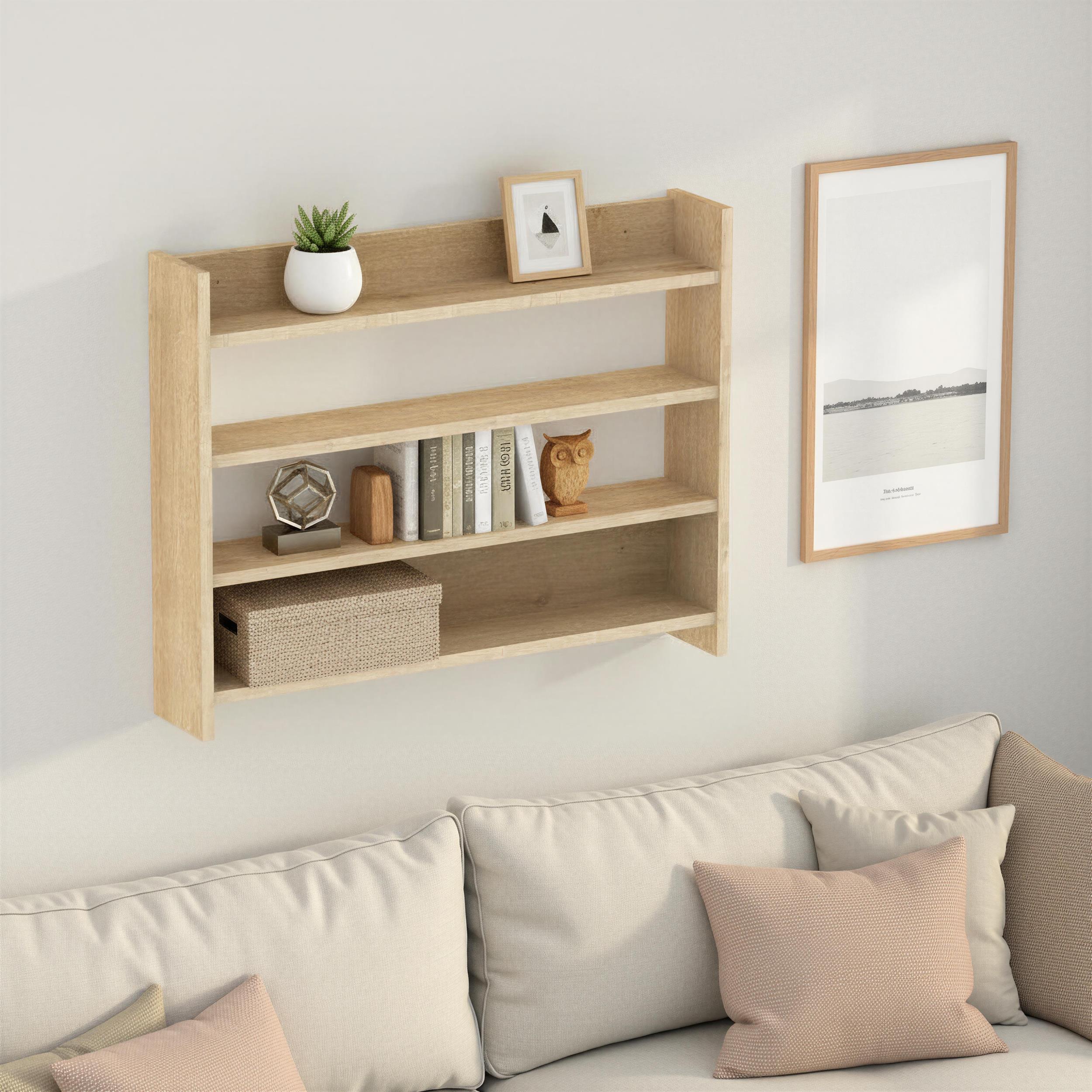 Lane 4-Tier Wall Shelf - styled in a living room setting