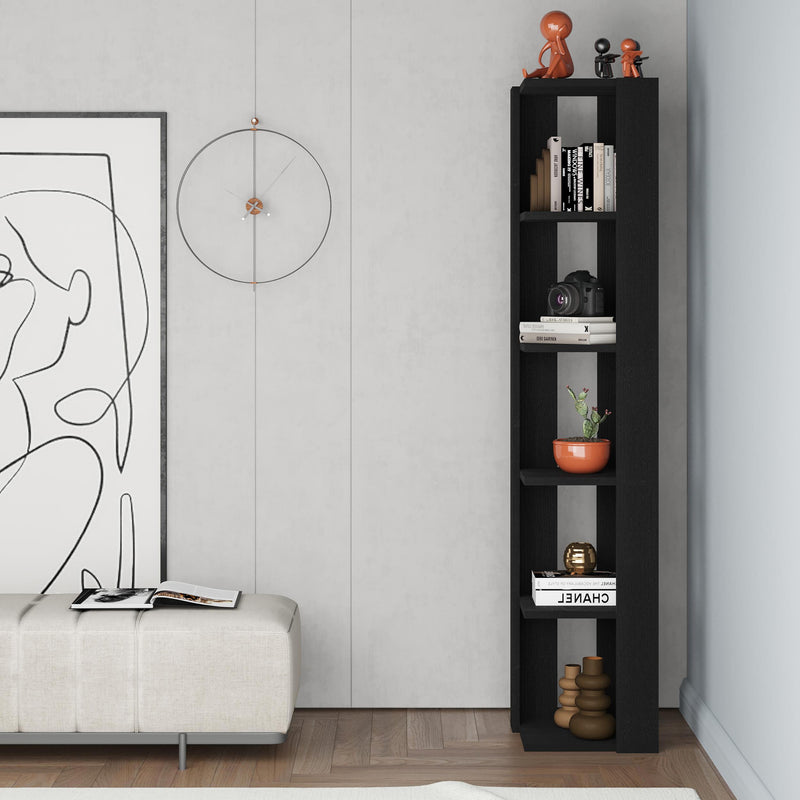 Nati Corner Bookcase 161cm – styled in living room – Decortie