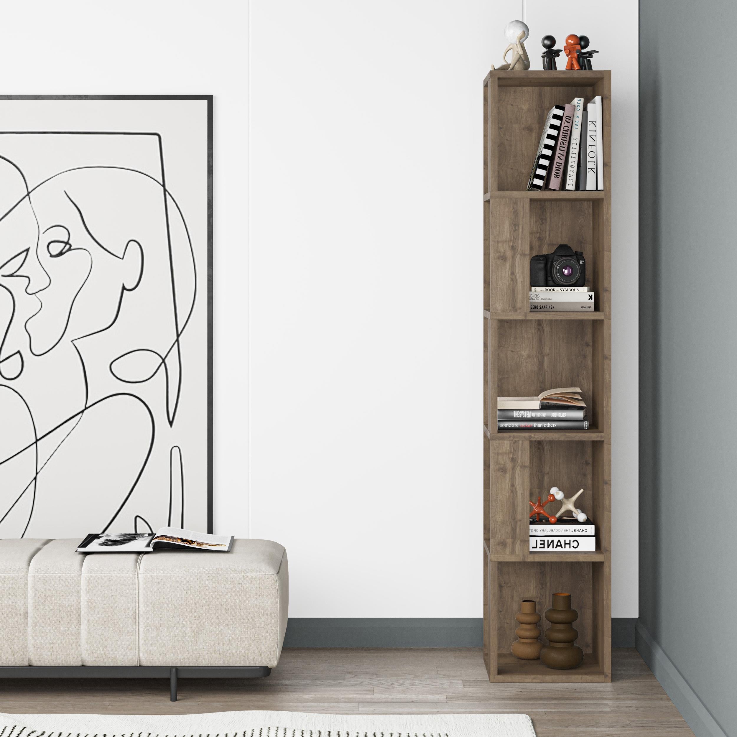 Piano Modern Corner Bookcase Display Unit Tall 158.9cm - Decortie