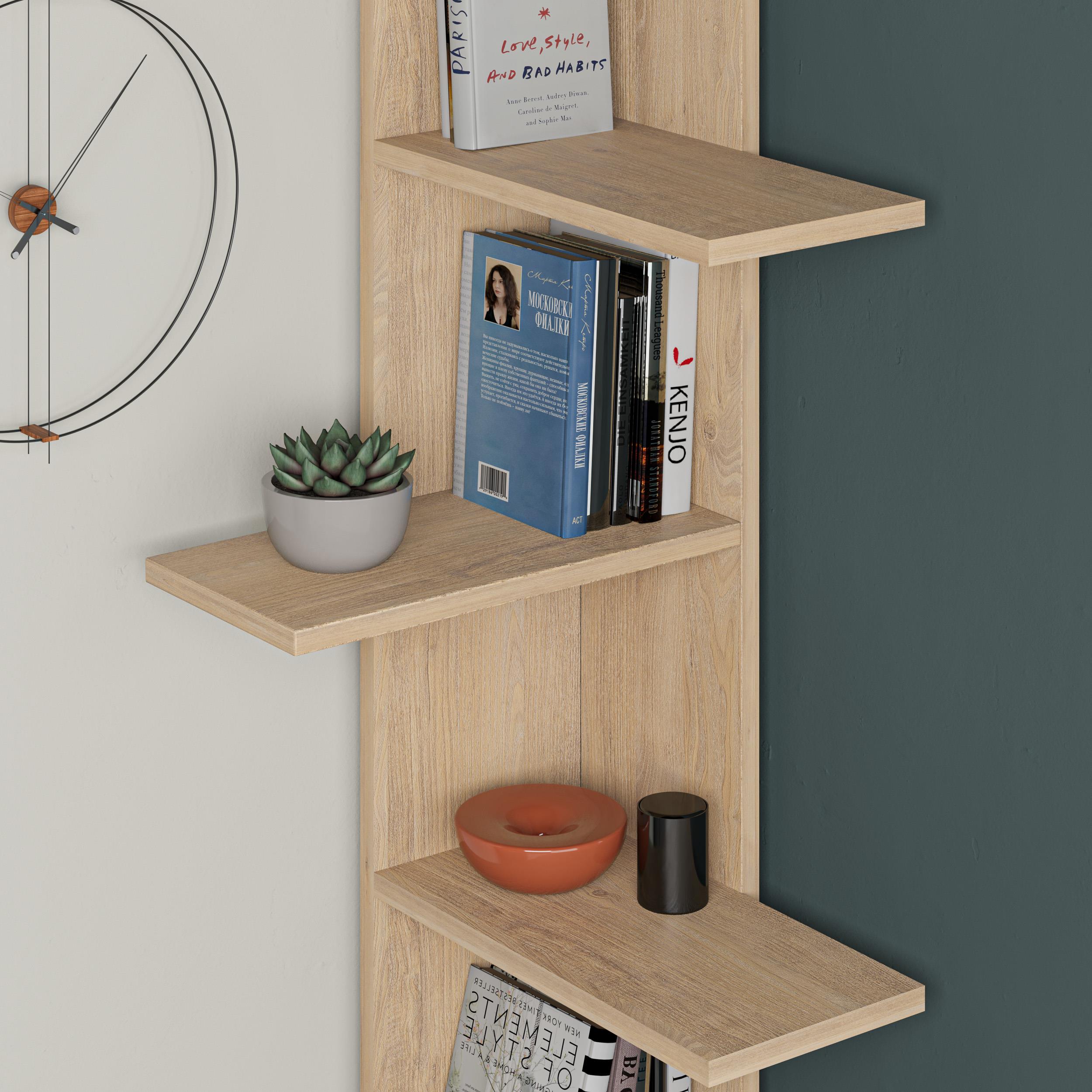 Saso 5-tier Corner Bookcase close-up detail