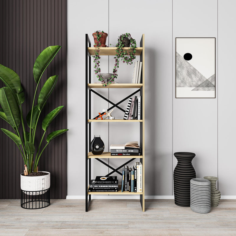Detroit Industrial Bookcase 58cm - Industrial Bookcase with Metal Frame