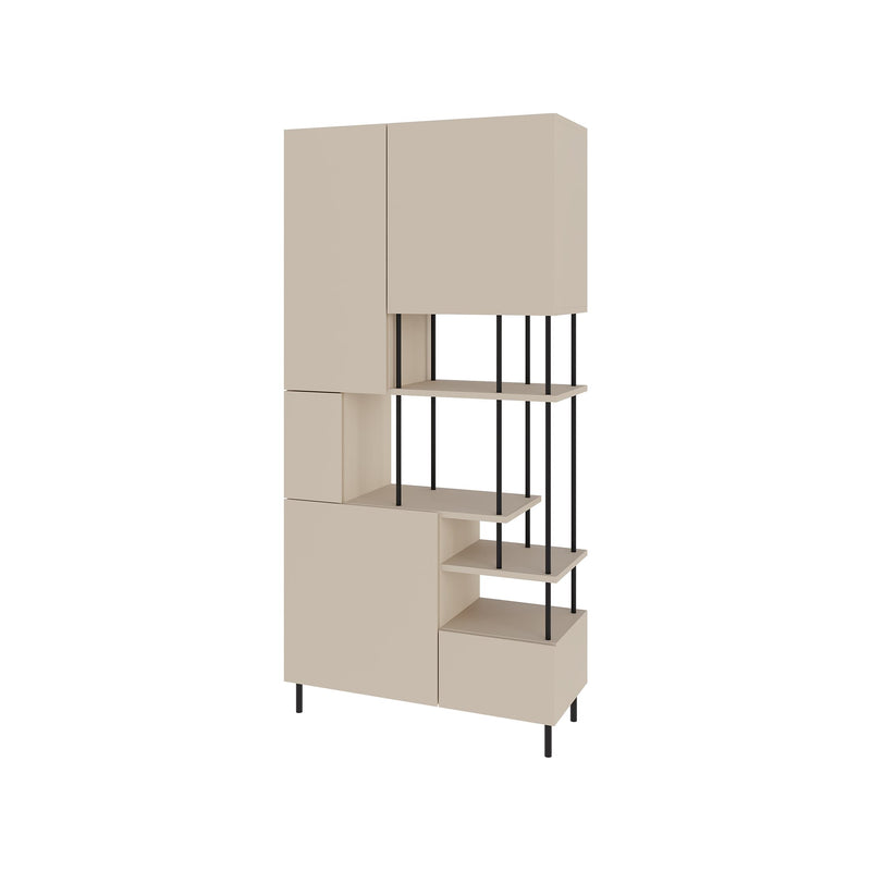 Key Bookcase – Modern 5 Door Storage Cabinet with Shelves - Additional Image 2